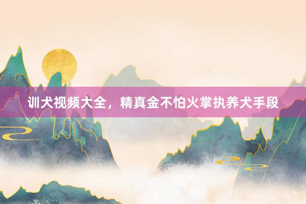 训犬视频大全,精真金不怕火掌执养犬手段